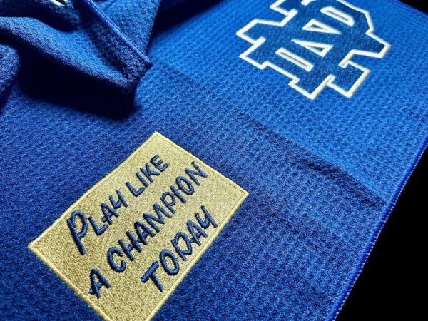 Notre Dame Golf Towel/ 8in x 16in (45k Stitches) 2 Sides - Image 4