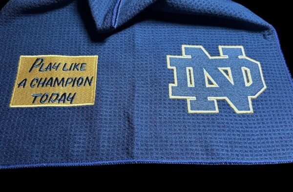 Notre Dame Golf Towel/ 8in x 16in (45k Stitches) 2 Sides